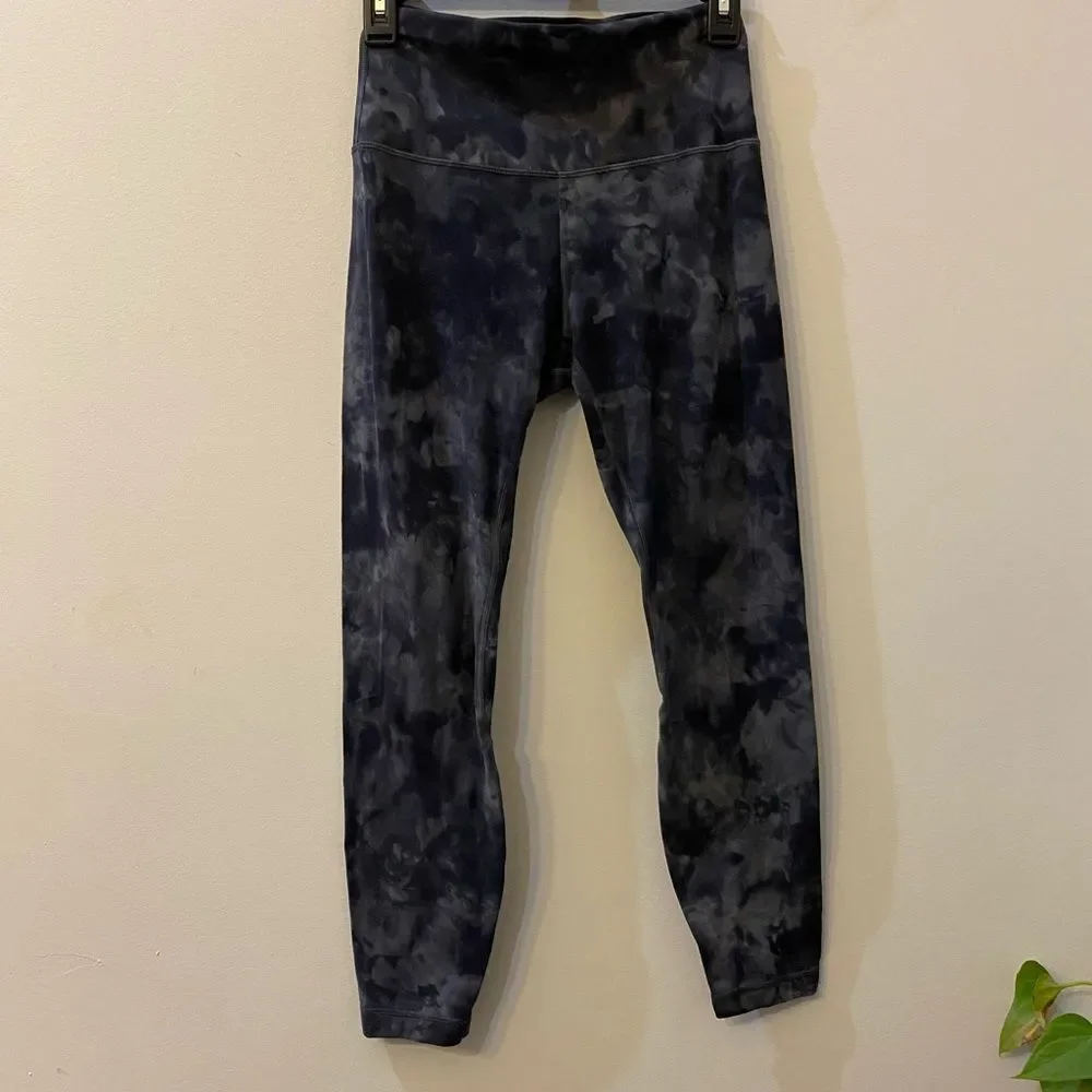 Lululemon Align HR In The Diamond Dye Pitch Gray Graphic Leggings Women Size 6